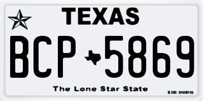 TX license plate BCP5869