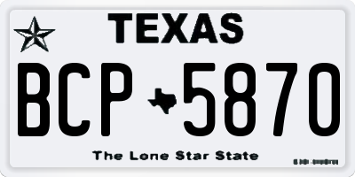 TX license plate BCP5870