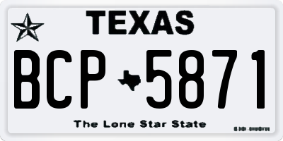 TX license plate BCP5871