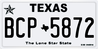 TX license plate BCP5872