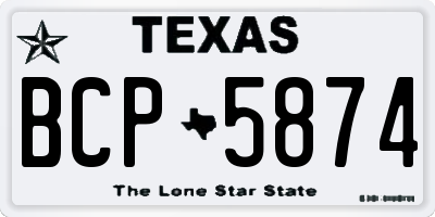 TX license plate BCP5874