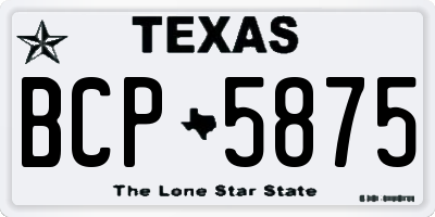 TX license plate BCP5875