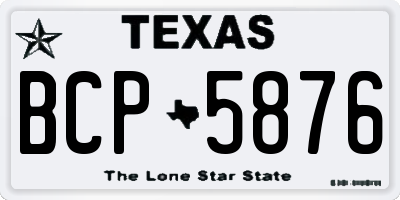 TX license plate BCP5876