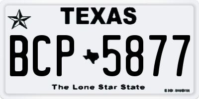 TX license plate BCP5877