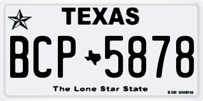 TX license plate BCP5878