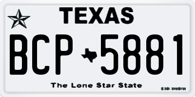 TX license plate BCP5881
