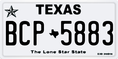 TX license plate BCP5883