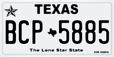 TX license plate BCP5885