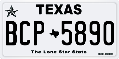 TX license plate BCP5890