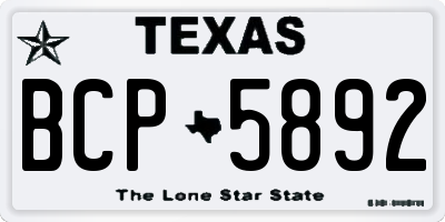 TX license plate BCP5892