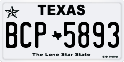 TX license plate BCP5893