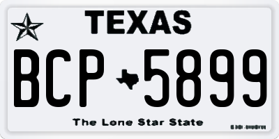 TX license plate BCP5899