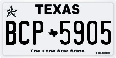 TX license plate BCP5905