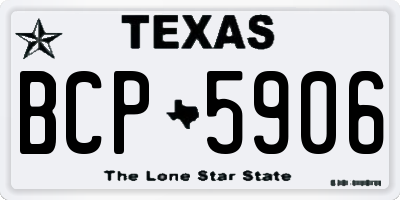 TX license plate BCP5906