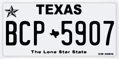 TX license plate BCP5907