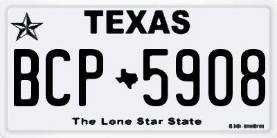 TX license plate BCP5908
