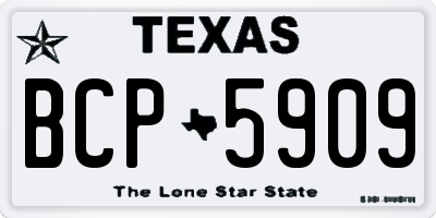 TX license plate BCP5909