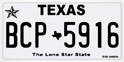 TX license plate BCP5916