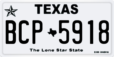 TX license plate BCP5918