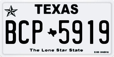 TX license plate BCP5919