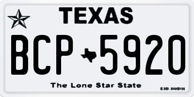 TX license plate BCP5920