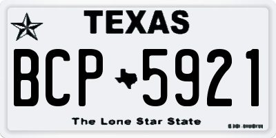 TX license plate BCP5921