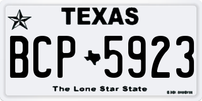 TX license plate BCP5923