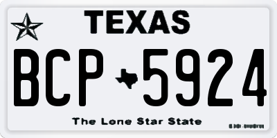 TX license plate BCP5924