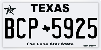 TX license plate BCP5925
