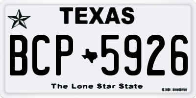 TX license plate BCP5926