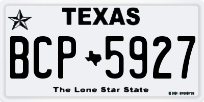 TX license plate BCP5927
