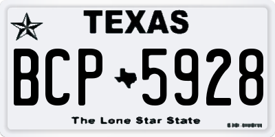 TX license plate BCP5928
