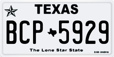 TX license plate BCP5929