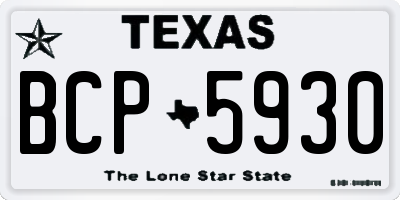TX license plate BCP5930