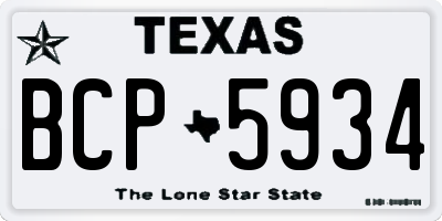 TX license plate BCP5934