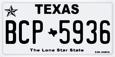 TX license plate BCP5936