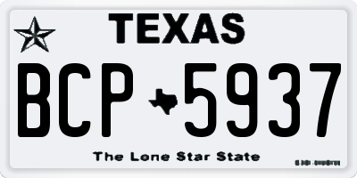 TX license plate BCP5937
