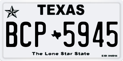 TX license plate BCP5945