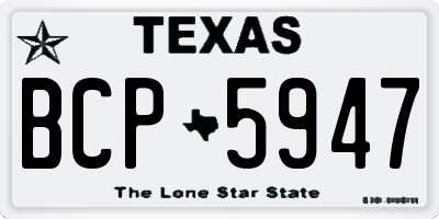 TX license plate BCP5947
