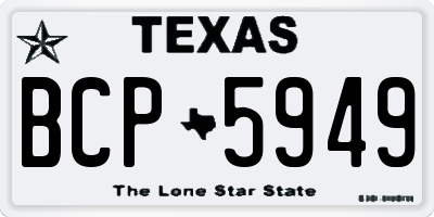 TX license plate BCP5949