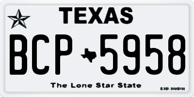 TX license plate BCP5958