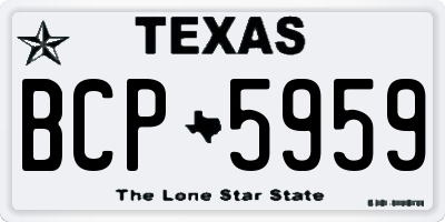 TX license plate BCP5959