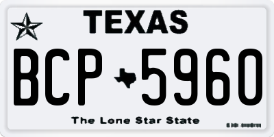 TX license plate BCP5960
