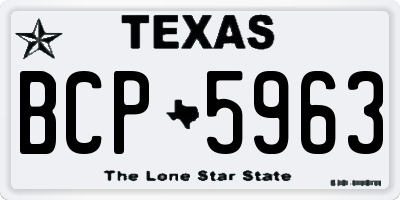 TX license plate BCP5963