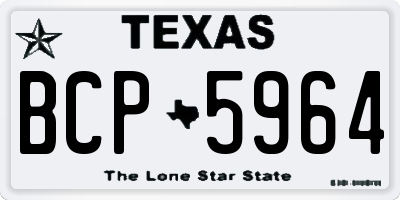 TX license plate BCP5964