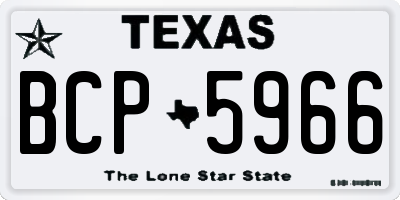 TX license plate BCP5966