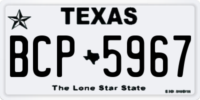 TX license plate BCP5967