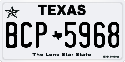 TX license plate BCP5968