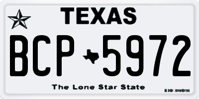 TX license plate BCP5972
