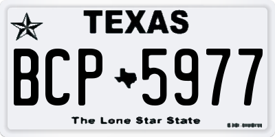 TX license plate BCP5977